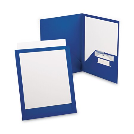 Oxford Portfolio, Polypropylene, Blue/Clear, Width: 1/4" 57470